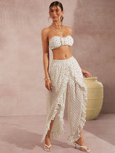 Bandeau Tube Top & Ruffle Pants Set